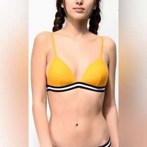 Malibu Finish Line Yellow Triangle Bikini Top